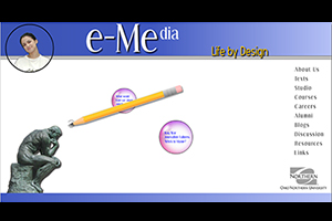 Animated landing page for student media site