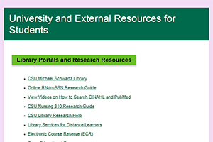 Screen capture of a simple responsive web page design for a page in Blackboard Learn