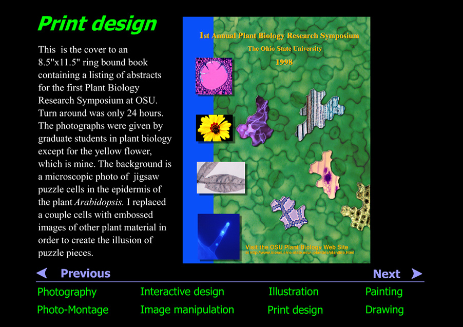 Photo-montage cover for a Plant Biology Research Symposium