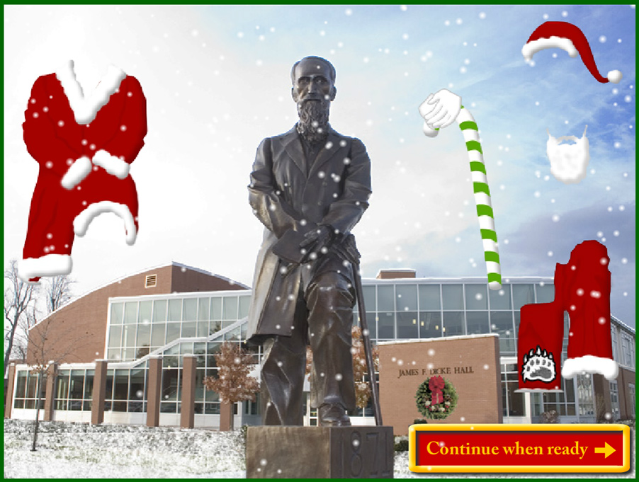 ONU Holiday Card Drag and Drop Dress the Founder exercise